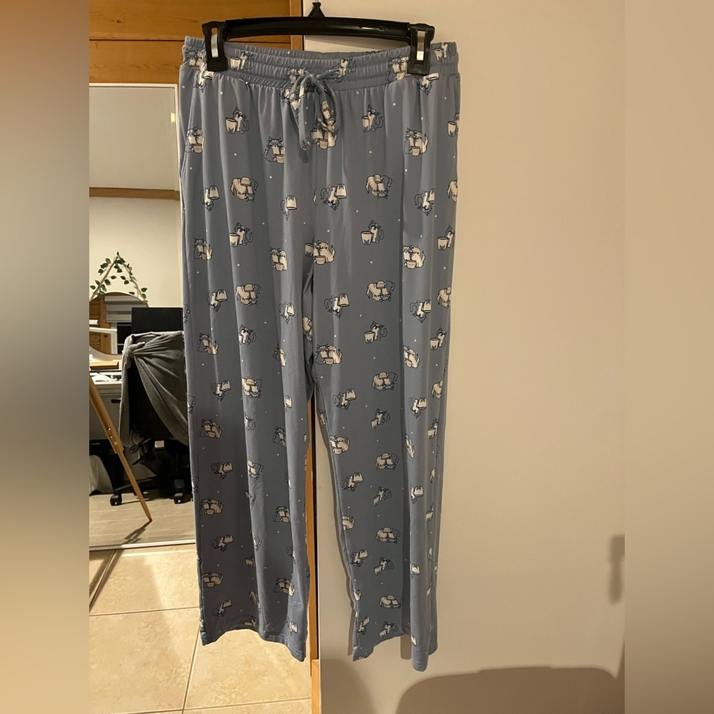 La Vie En Rose Light Blue Cats Pajama Pants 🐈‍⬛